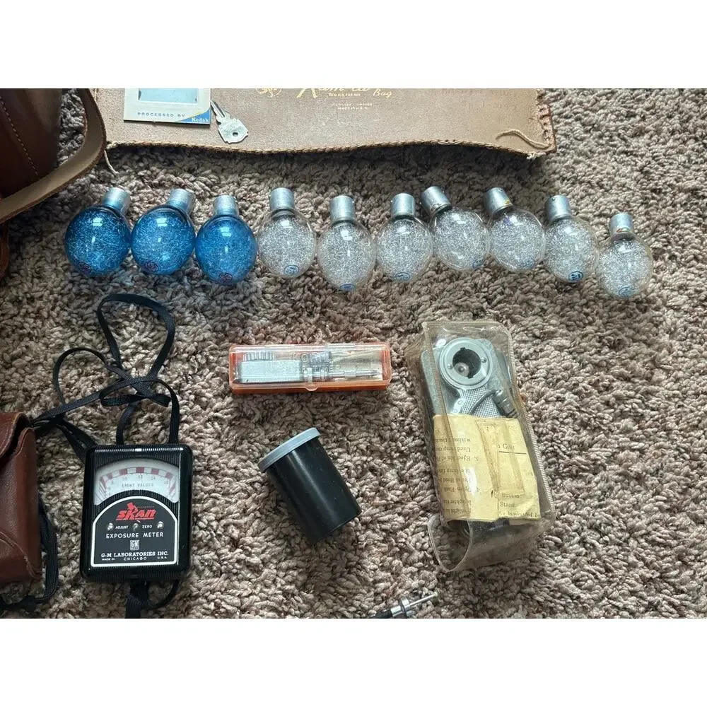 Vintage Kam-Ra Leather Camera Bag and Photo Equipment Bundle